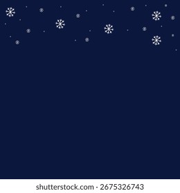 Fondo de invierno azul oscuro con borde superior de nevadas
