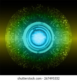 dark blue yellow abstract background. circles of glowing pixels, concentric circles. vector illustration. digital. Light Technology background for computer graphic website internet.Mosaic table,