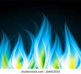 Dark blue yellow Abstract fire background. 