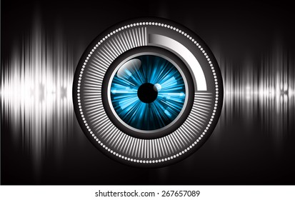 dark blue yellow abstract Light Technology background for computer graphic website internet. vector illustration. digital. eye. black background. sound wave.