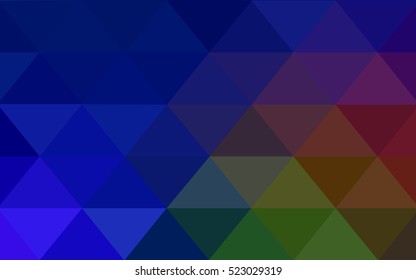 Dark blue, yellow abstract mosaic background. Brand-new colored illustration in blurry style with gradient. Triangular pattern for your business design.