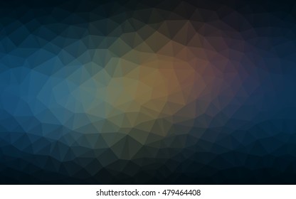 Dark blue, yellow abstract polygonal background. Creative geometric illustration in Origami style with gradient. A completely new template for your business design.