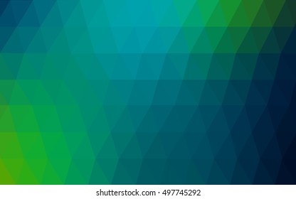 Dark blue, yellow abstract polygonal pattern. Triangular geometric sample with gradient.  The polygonal design can be used for your web site.
