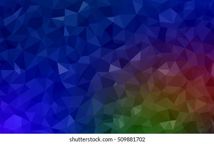 Dark blue, yellow blurry triangle template. Shining colored illustration in a brand-new style. The polygonal design can be used for your web site.