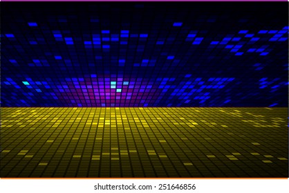 Dark blue yellow color Light Abstract pixels Technology background for computer graphic website internet.