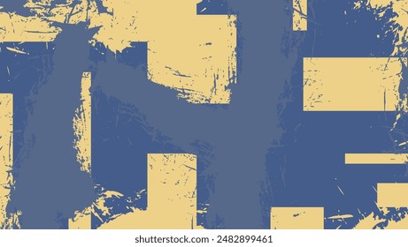 Dark Blue Yellow Grunge Paint Texture Design Background