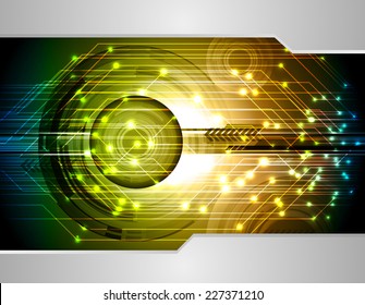 Dark blue yellow Light Abstract Technology background for computer graphic website internet and technology. circuit board. silver 
