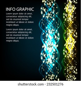 Dark blue yellow Light Abstract Technology background for computer graphic website internet. text box. Brochure. card. wave. 