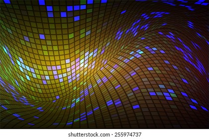 Dark blue yellow Light Abstract Technology background for computer graphic website internet and business. circle text box. Brochure. card. wave. Mosaic. table