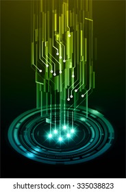 dark blue yellow Light Abstract Technology background for computer graphic website internet and business. circuit. vector illustration. abstract. infographics. motion move blur.neon. pixel. eye