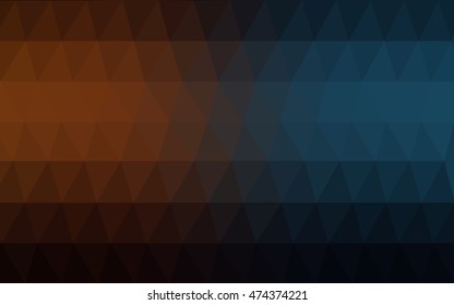 Dark blue, yellow low poly pattern. Brand-new colored illustration in blurry style with gradient. The best triangular design for your business.