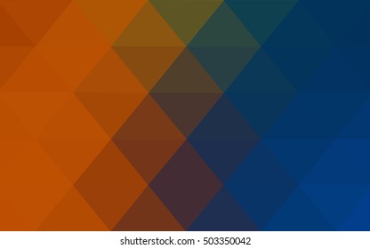 Dark blue, yellow low poly pattern. Geometric illustration in Origami style with gradient.  The best triangular design for your business.