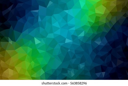Dark Blue Yellow Low poly crystal background. Polygon design pattern. Low poly vector illustration, low polygon background.