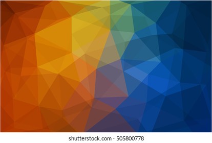 Dark blue, yellow polygonal background. Colorful abstract illustration with gradient. The textured pattern can be used for background.