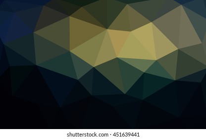 Dark blue, yellow polygonal illustration, which consist of triangles. Triangular design for your business. Geometric background in Origami style with gradient.