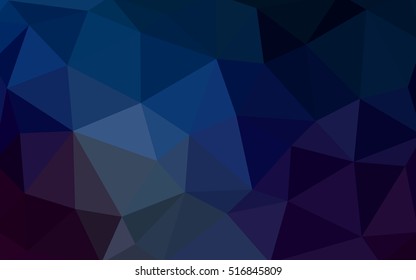 Dark blue, yellow polygonal illustration, which consist of triangles. Triangular design for your business. Geometric background in Origami style with gradient.