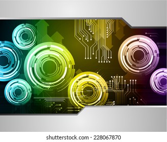 Dark blue yellow purple Light Abstract Technology background for computer graphic website internet. circuit.
