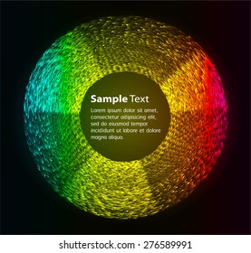 Dark blue yellow red circle Light Abstract Technology background for computer graphic website internet and business. text box. Brochure. card. infographics.