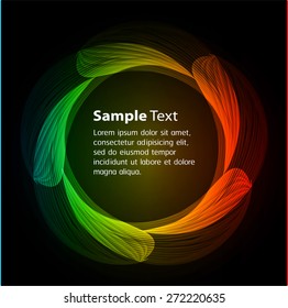 Dark blue yellow red Light circle ring Abstract Technology background for computer graphic website internet business. text box. Brochure. card. banner.