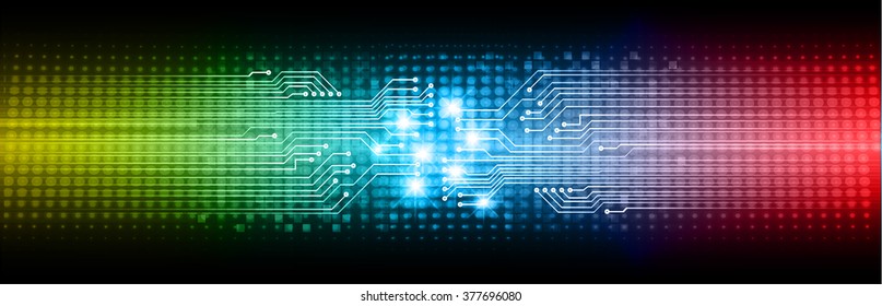 Dark blue yellow red Light Abstract Technology background for computer graphic website internet and business. circuit. vector illustration. infographics. motion move blur.neon. pixel. eye scan virus