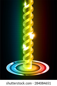 Dark blue yellow red neon grow light Abstract Technology background for computer graphic website internet and business. circuit. illustration. infographics. ray. spiral, braid