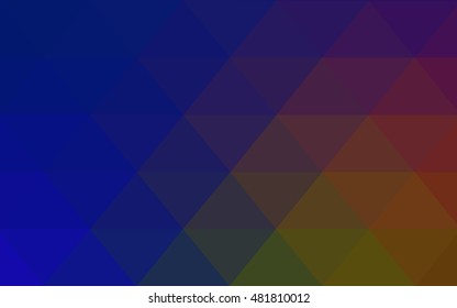 Dark blue, yellow triangle mosaic template. Creative illustration in halftone style with gradient. The polygonal design can be used for your web site.