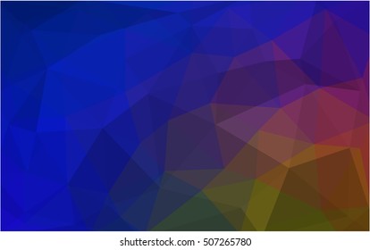 Dark blue, yellow triangle mosaic template. Brand-new colored illustration in blurry style with gradient. The polygonal design can be used for your web site.