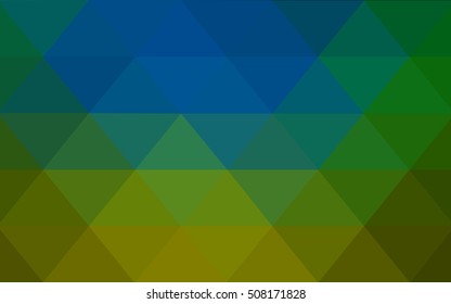 Dark blue, yellow triangle mosaic background. A vague abstract illustration with gradient. Brand-new design for your business.