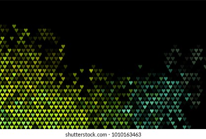 Dark Blue, Yellow vector abstract lovely pattern with Hearts on white background. Happy Valentine's Day Greeting Card with small hearts. Stock template for your romantic ad, leaflet, banner.