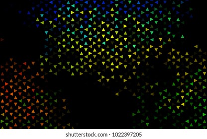 Dark Blue, Yellow vector abstract colorful background, which consist of triangles. Pattern with colored triangles on white background.