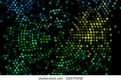 Dark Blue, Yellow vector abstract pattern with circles. Geometry template for your business design. Background with colored spheres.