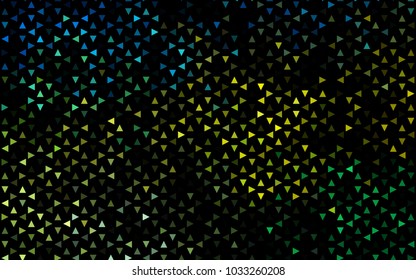 Dark Blue, Yellow vector abstract colorful background, which consist of triangles. Pattern with colored triangles on white background.