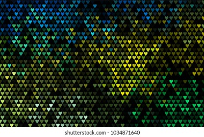 Dark Blue, Yellow vector abstract lovely pattern with Hearts on white background. Happy Valentine's Day Greeting Card with small hearts. Stock template for your romantic ad, leaflet, banner.