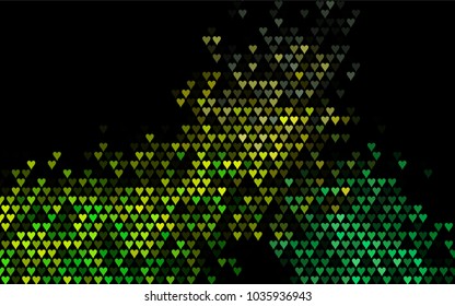 Dark Blue, Yellow vector abstract lovely pattern with Hearts on white background. Happy Valentine's Day Greeting Card with small hearts. Stock template for your romantic ad, leaflet, banner.