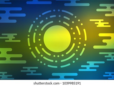 Dark Blue, Yellow vector abstract doodle template. Blurred decorative design in Indian style with Zen tangles. The doodle design can be used for your web site.