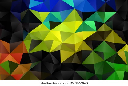 Dark Blue, Yellow vector abstract mosaic background. Geometric illustration in Origami style with gradient.  The completely new template can be used for your brand book.