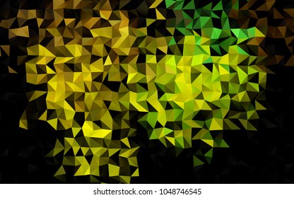 Dark Blue, Yellow vector abstract polygonal pattern. Modern geometrical abstract illustration with gradient. Triangular pattern for your business design.