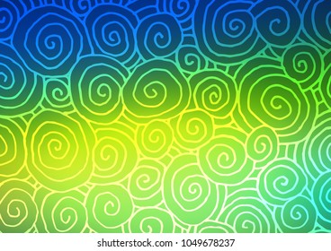 Dark Blue, Yellow vector abstract doodle template. Sketchy hand drawn doodles on blurred background. Brand-new design for your business.