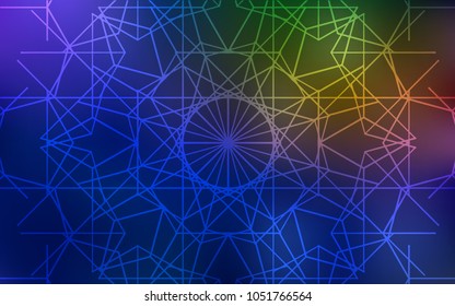 Dark Blue, Yellow vector abstract doodle template. A vague abstract illustration with doodles drawn by child in Indian style. A completely new design for your business.
