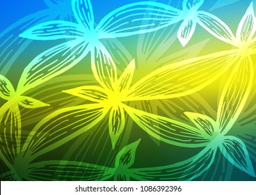 Dark Blue, Yellow vector abstract doodle template. Shining colored illustration with doodles in Zen tangle style. Brand-new style for your business design.