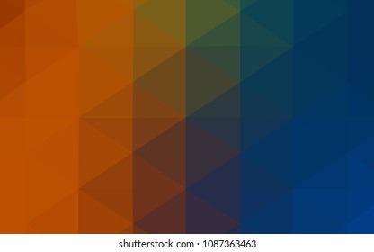 Dark Blue, Yellow vector abstract polygonal template. Colorful illustration in abstract style with gradient. The template for cell phone's backgrounds.