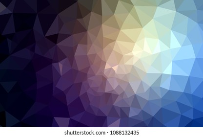 Dark Blue, Yellow vector abstract mosaic backdrop. Elegant bright polygonal illustration with gradient. Brand new style for your business design.