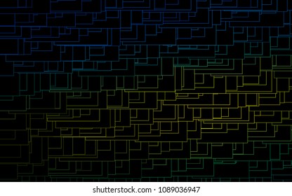 Dark Blue, Yellow vector abstract textured polygonal background. Blurry rectangular design. The pattern with repeating rectangles can be used for background.