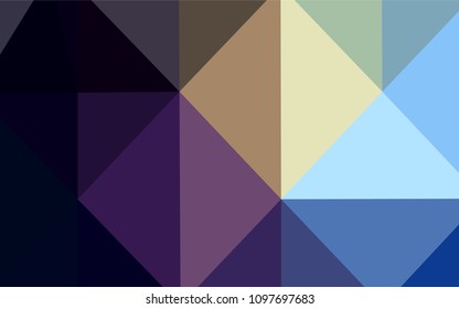 Dark Blue, Yellow vector abstract mosaic backdrop. Triangular geometric sample with gradient.  The best triangular design for your business.