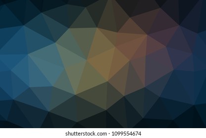 Dark Blue, Yellow vector abstract mosaic backdrop. Creative geometric illustration in Origami style with gradient. Brand new design for your business.