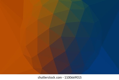 Dark Blue, Yellow vector abstract polygonal background with a gem in a centre. Illustration in halftone style with triangles. Completely new template for your banner.