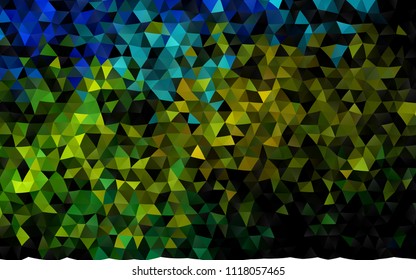 Dark Blue, Yellow vector abstract polygonal template. Geometric illustration in Origami style with gradient.  A completely new design for your business.