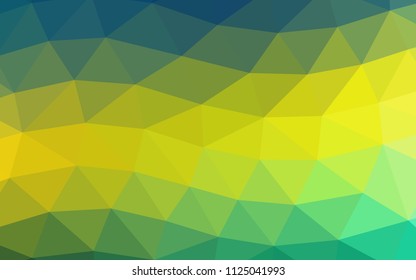 Dark Blue, Yellow vector abstract polygonal abstract polygonal. Modern geometrical abstract illustration with gradient. Triangular pattern for your business design.