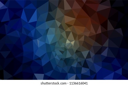 Dark Blue, Yellow vector abstract mosaic backdrop. Geometric illustration in Origami style with gradient.  Textured pattern for your backgrounds.