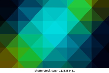 Dark Blue, Yellow vector abstract polygonal background. Colorful abstract illustration with triangles. The best triangular design for your business.
